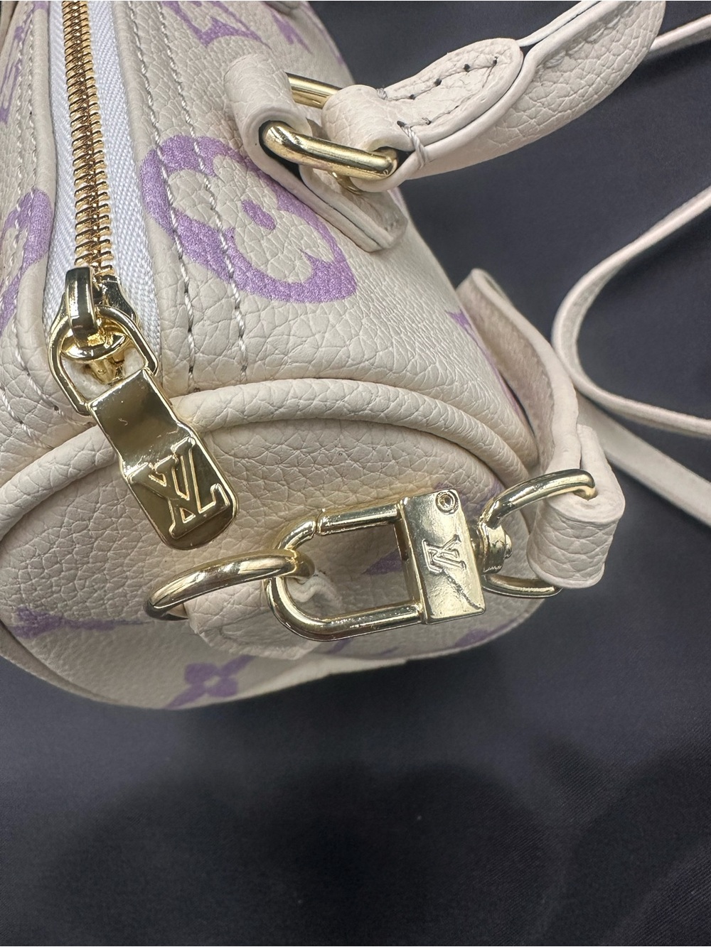 Inspoooo Cream & Lavender Monogram Mini Speedy Crossbody - Picture 4 of 10